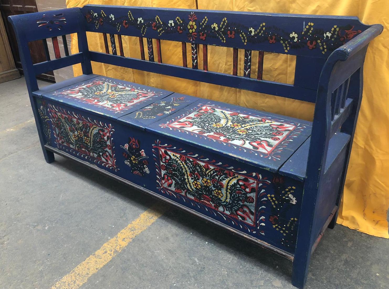 European wooden kitchen box bench  #2993/8 paid michael Pearce