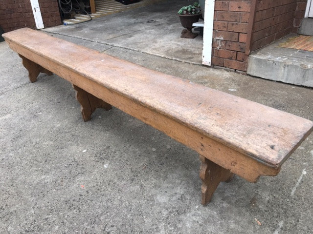 Vintage industrial Dutch bench seat  #brown bench