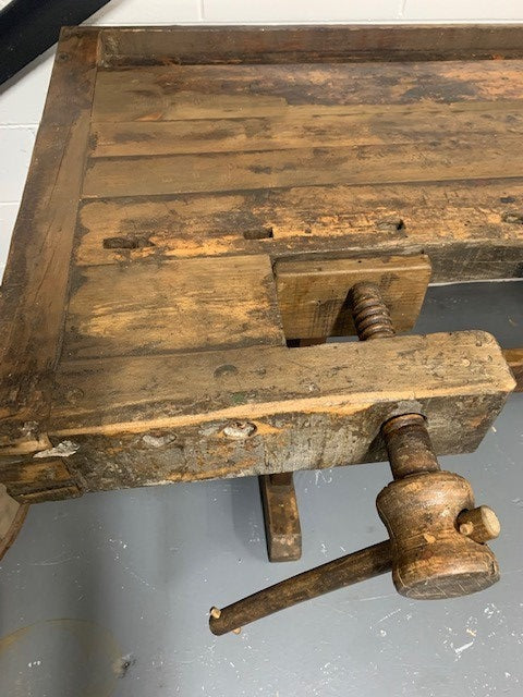 Vintage  European Carpenters Woodworking  Workbench 1920s #4405 Byron