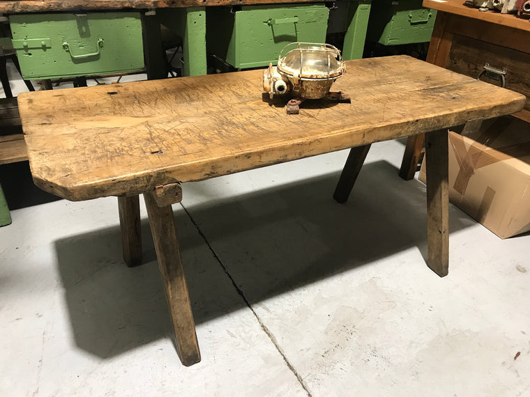 Vintage industrial European wooden hallway table console #2295/1