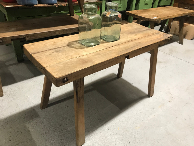 Vintage industrial European wooden hallway table console #2296/2
