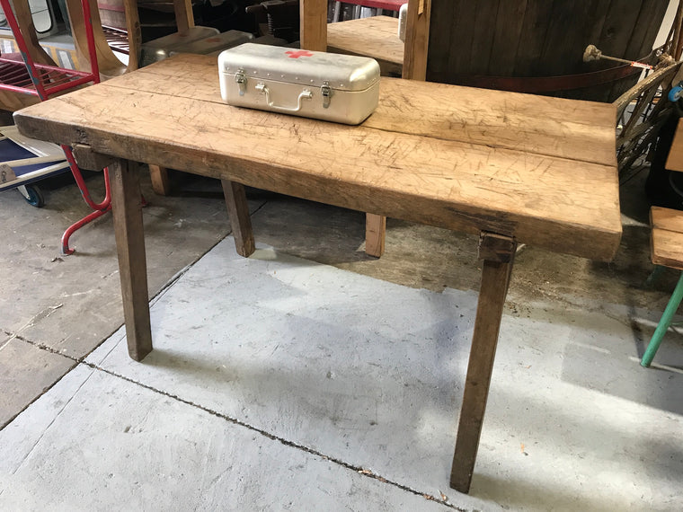 Vintage industrial European wooden hallway table console #2298/4