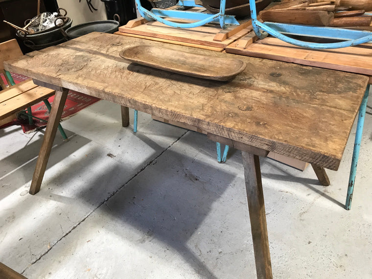 Vintage industrial European wooden hallway table console #2300/6