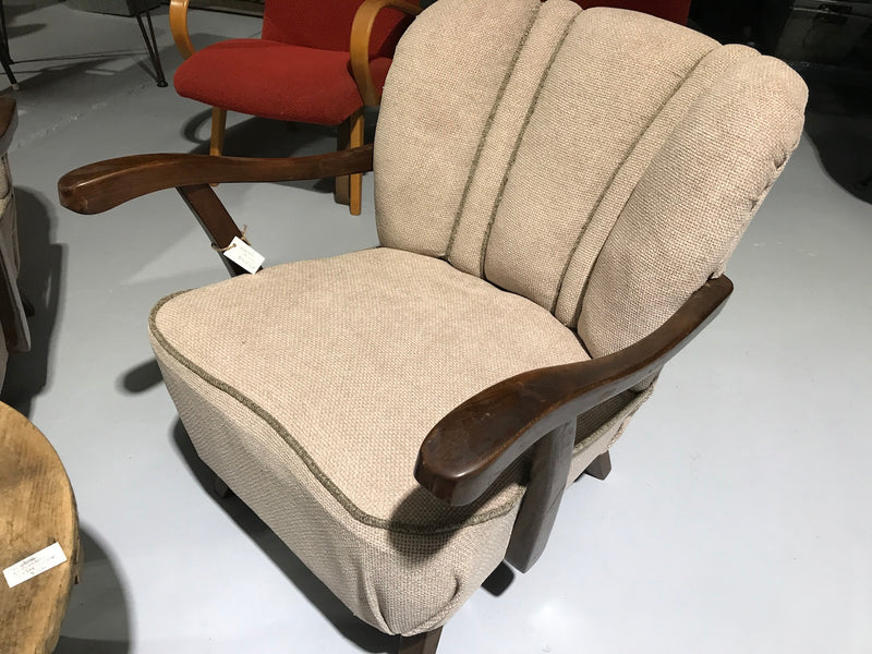 Vintage industrial Czech Halabala club arm chair set #1941