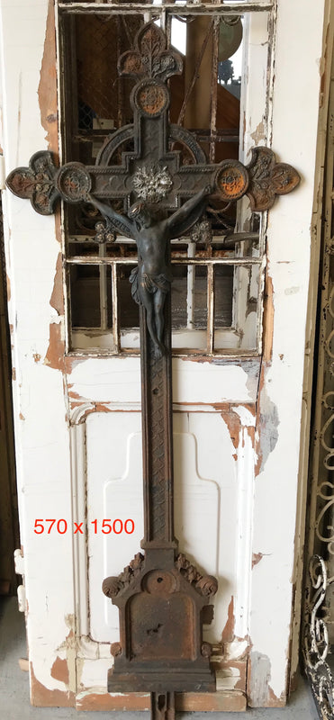 Old European Cast Iron Crucifix #3038/10
