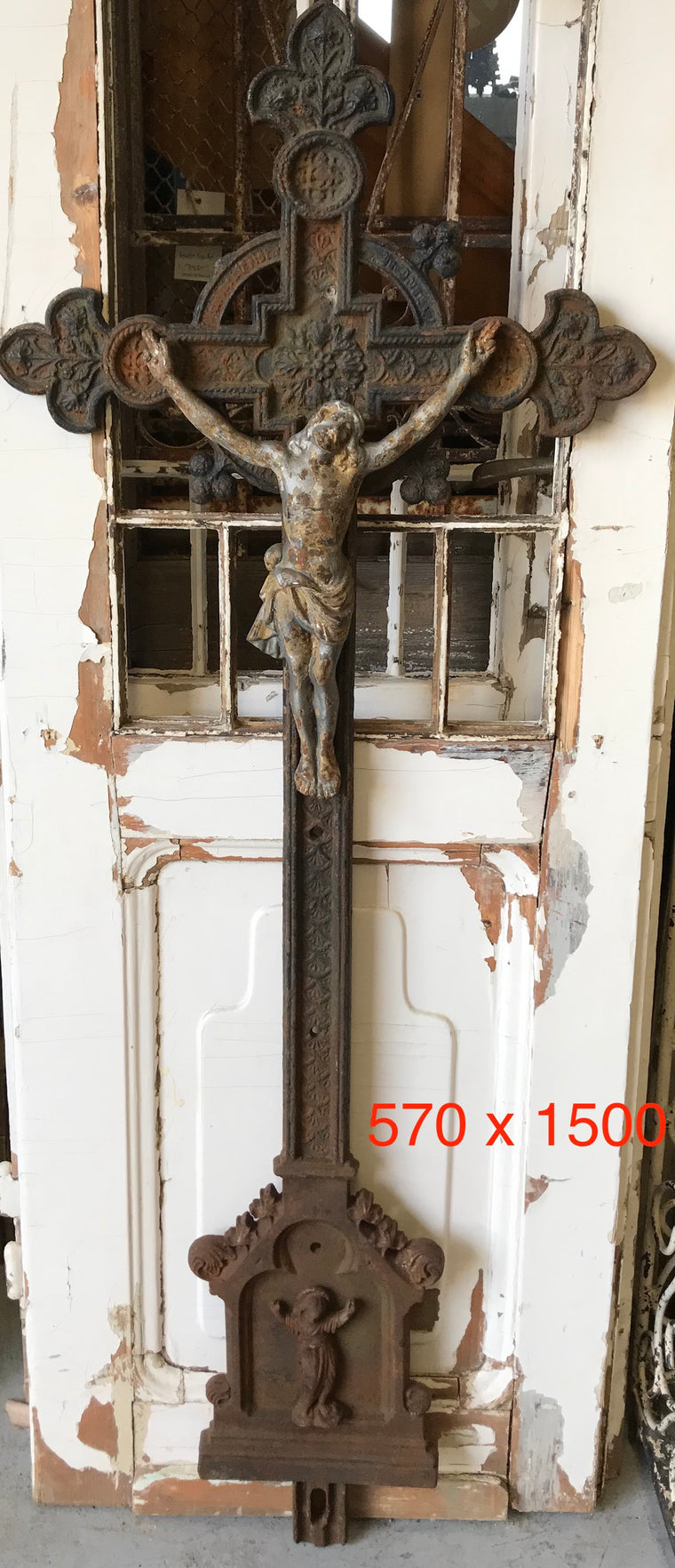 Old European Cast Iron Crucifix #3038/11