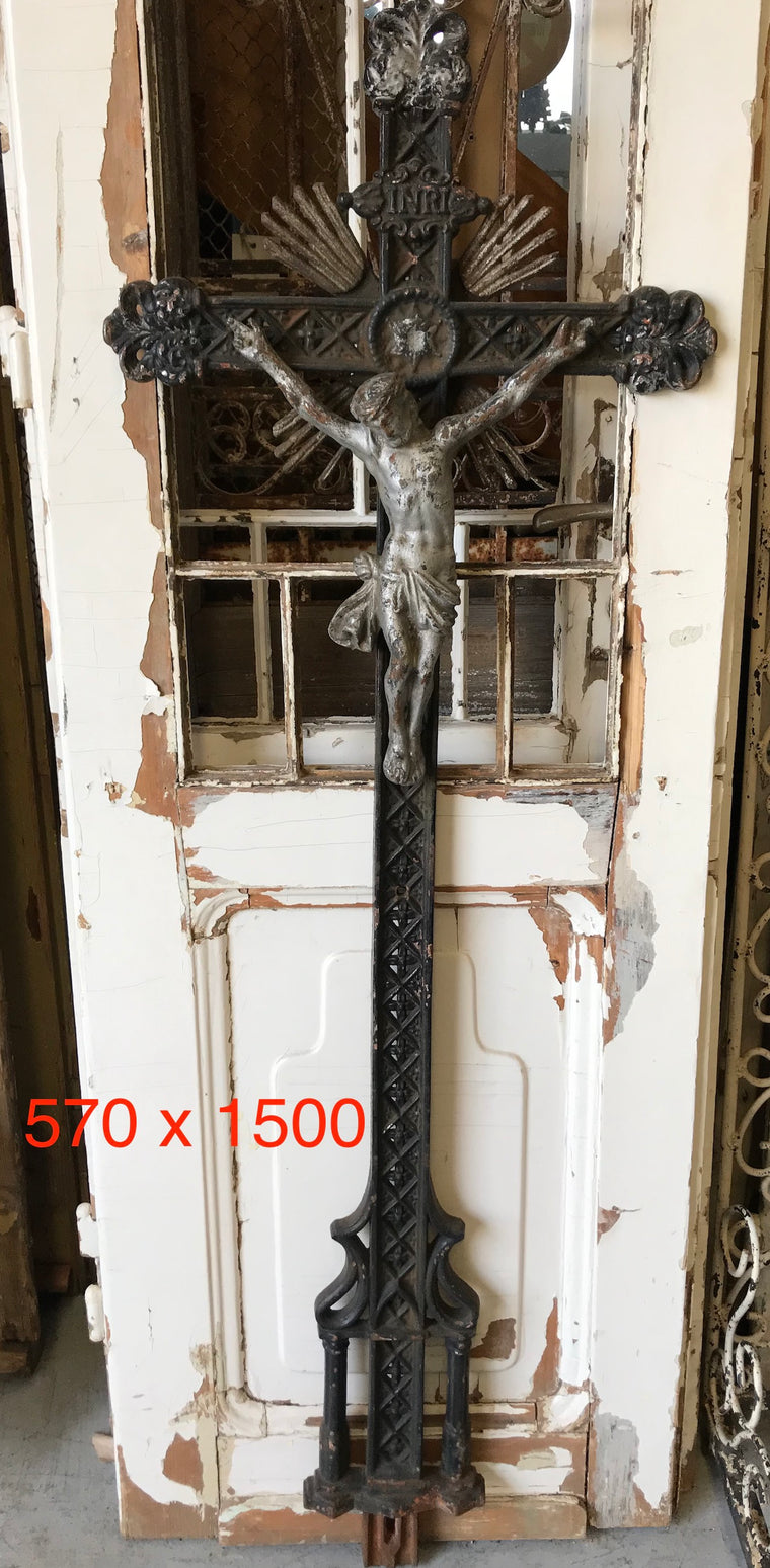 Old European Cast Iron Crucifix #3038/12