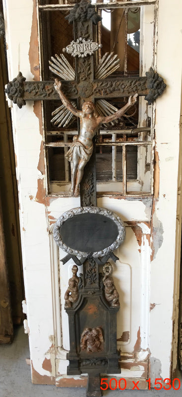 Old European Cast Iron Crucifix #3038/13