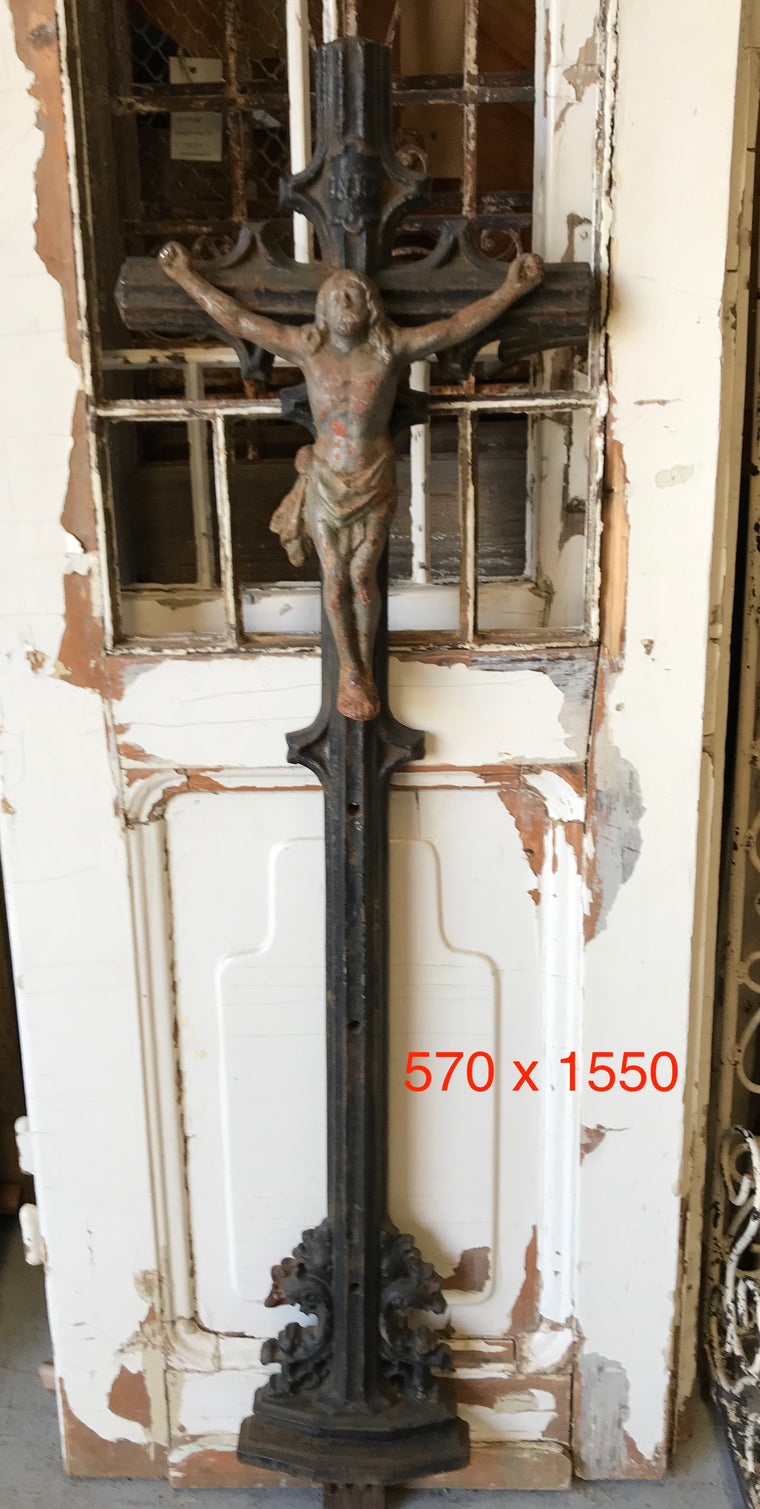 Old European Cast Iron Crucifix #3038/14