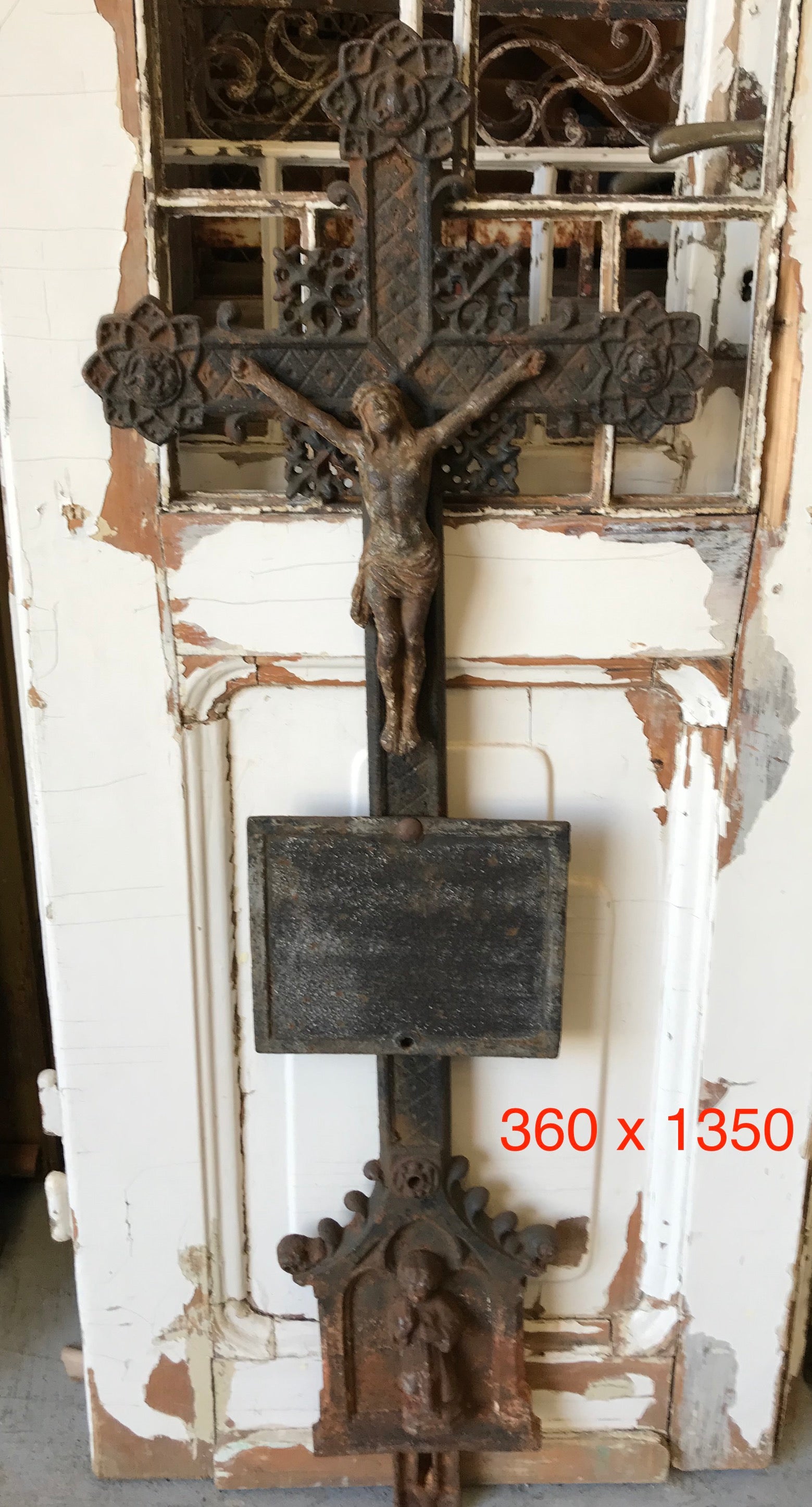 Old European Cast Iron Crucifix #3038/15