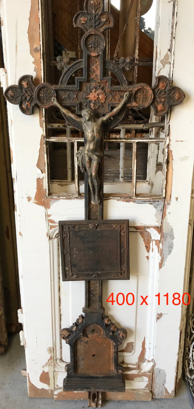 Old European Cast Iron Crucifix #3038/16