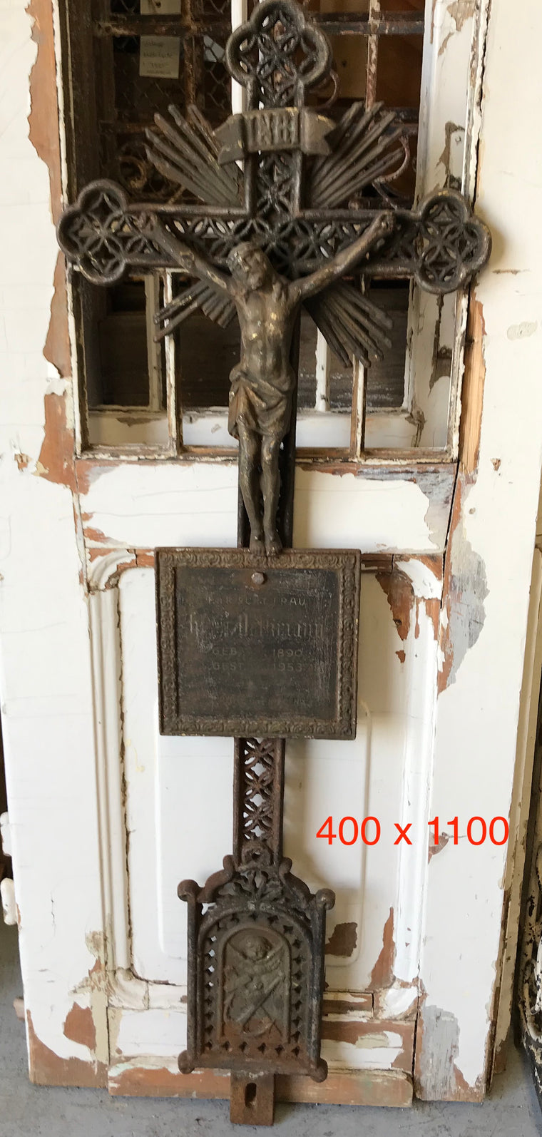 Old European Cast Iron Crucifix #3038/18