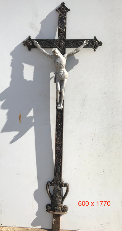 Old European Cast Iron Crucifix #3038/1