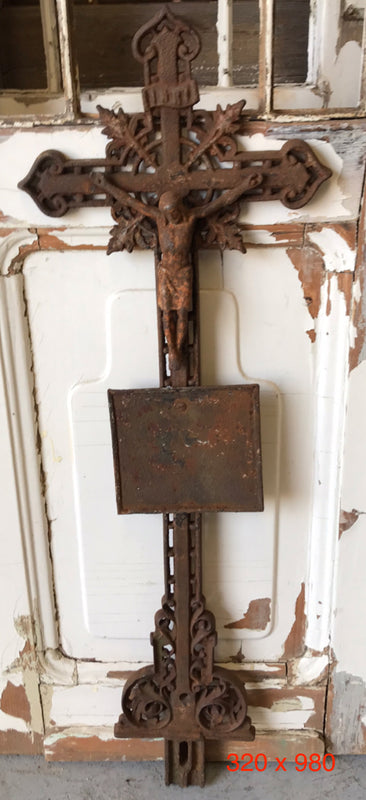 Old European Cast Iron Crucifix #3038/21