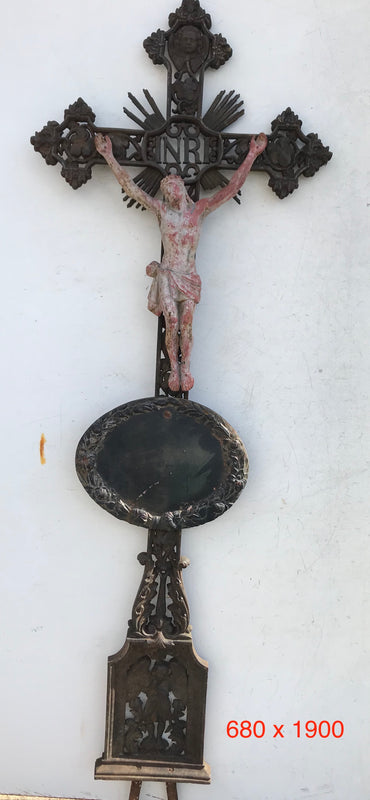 Old European Cast Iron Crucifix #3038/5