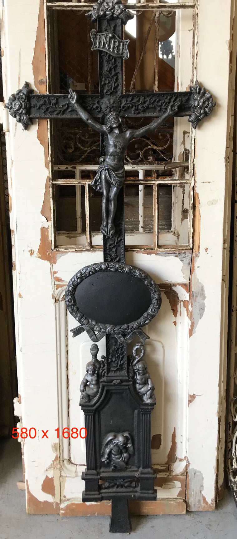 Old European Cast Iron Crucifix #3038/8