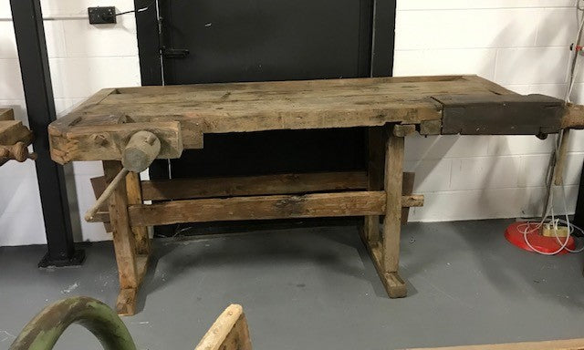 Vintage  European Carpenters Woodworking  Workbench 1920s #4085  Byron