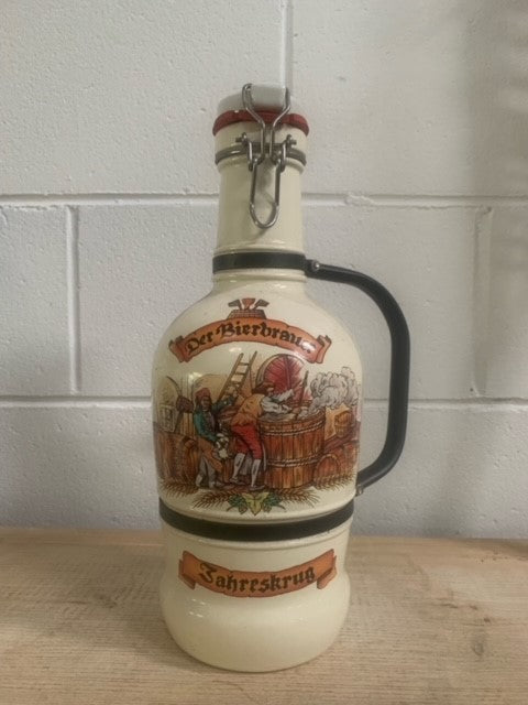 Vintage Painted German Beer Bottle  #4626 Byron