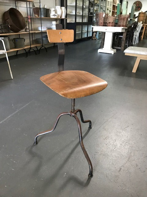 Vintage Industrial Atelier Machinist Desk Chair #3646 Byron