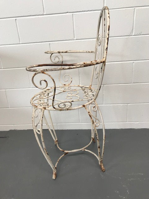 Vintage Wrought Iron Garden Chair  #3645A  Byron