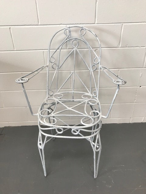 Vintage Wrought Iron Garden Chair  #3645C  Byron