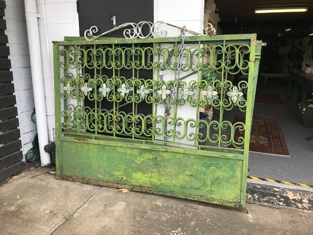 Vintage industrial European old wrought iron gates #3463 Byron