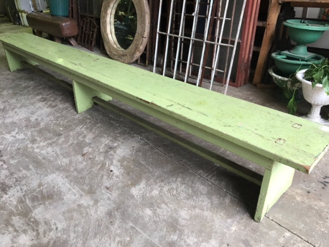 Vintage industrial Dutch bench seat  #green bench