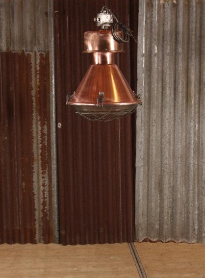 Vintage industrial CZECH warehouse lights #2193 copper