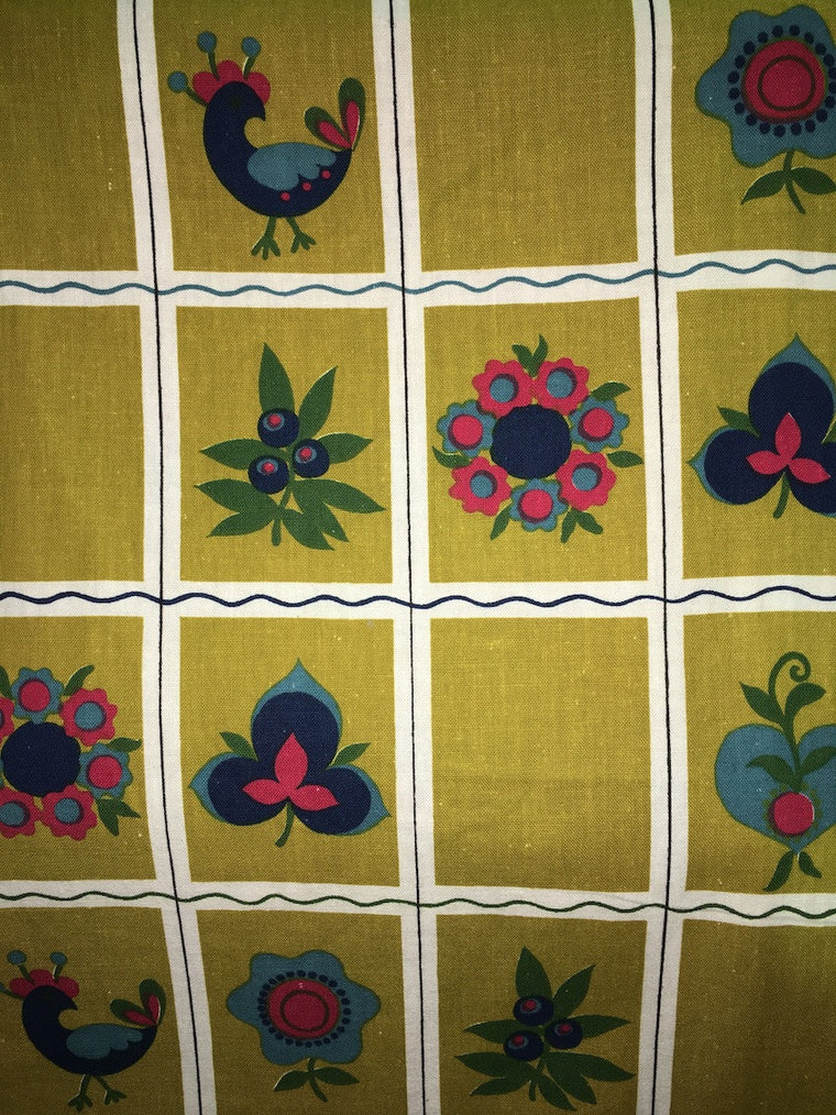 Old Vintage 70s European Fabric #m12
