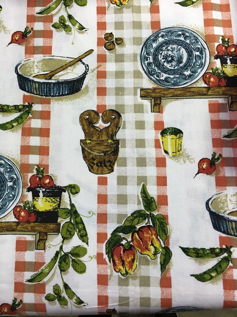 Old Vintage 70s European Curtain Fabric #m15