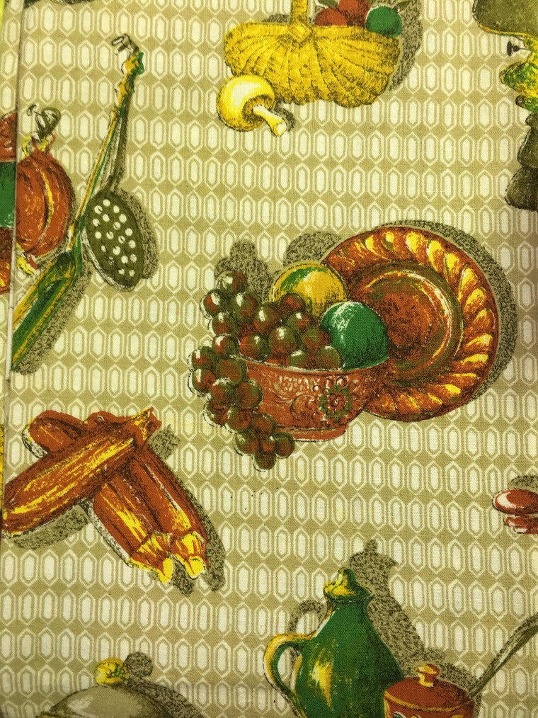 Old Vintage 50s European Curtain Fabric #m16