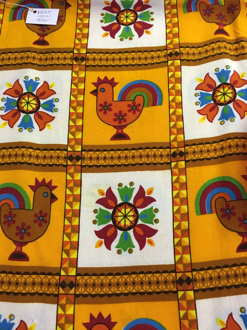 Old Vintage 70s European Curtain Fabric #m17