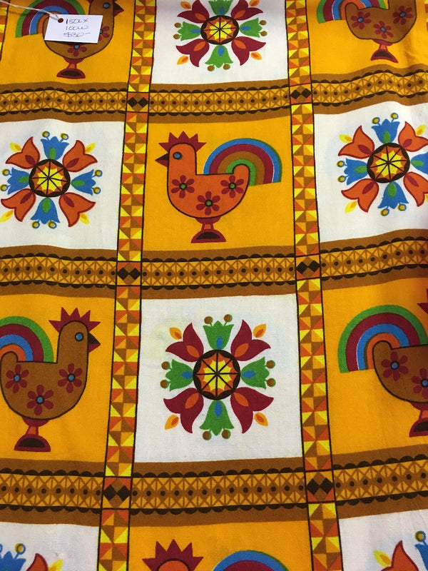 Old Vintage 70s European Curtain Fabric #m17