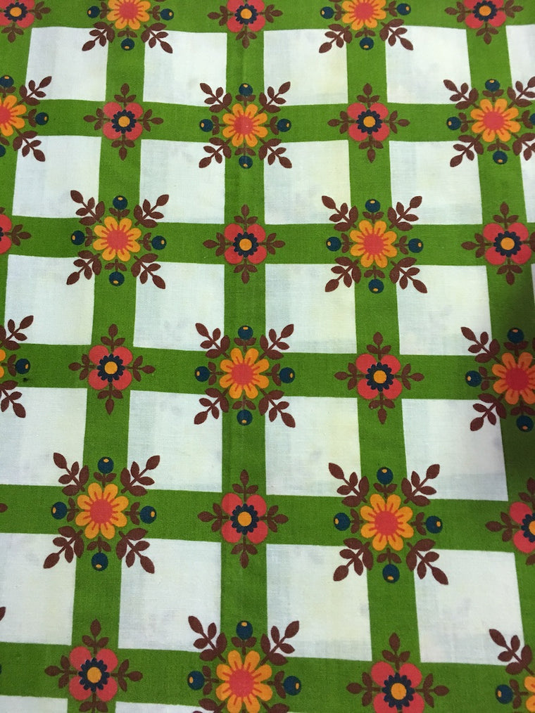Old Vintage 70s European Curtain Fabric #m18
