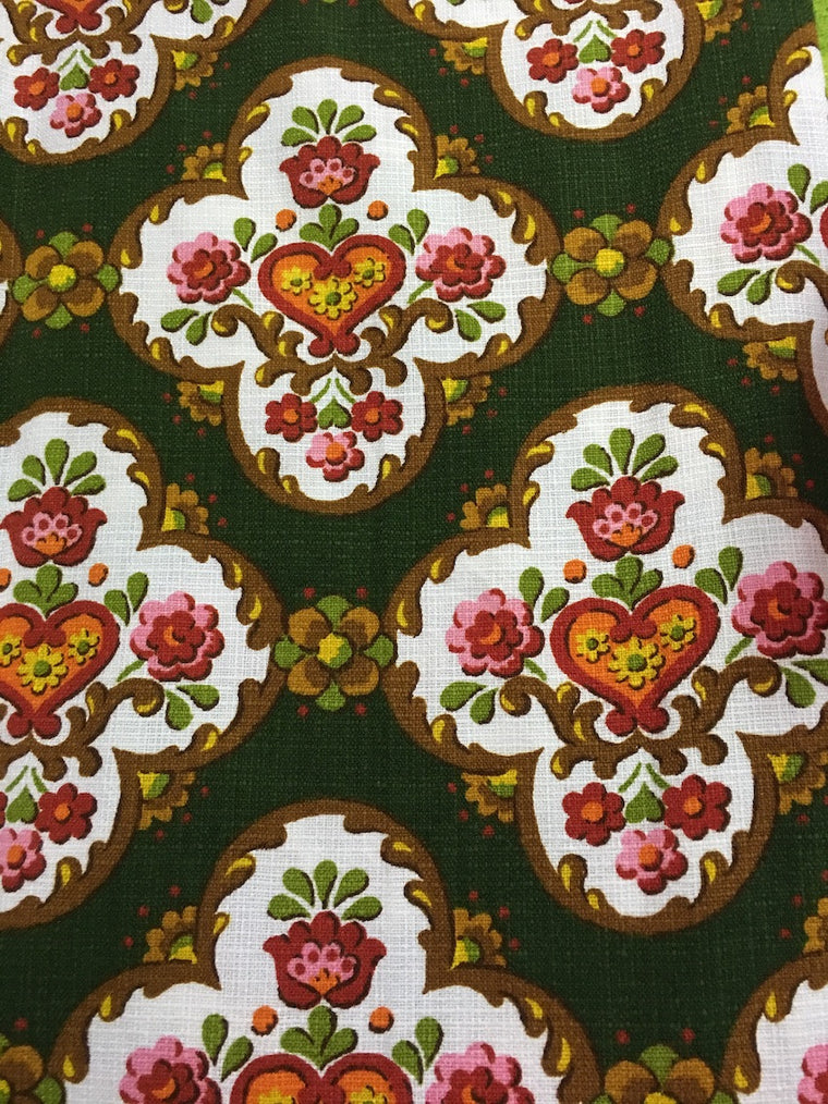 Old Vintage 70s European Curtain Fabric #m19