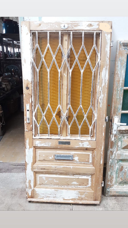 Vintage French wooden house door #2565/40