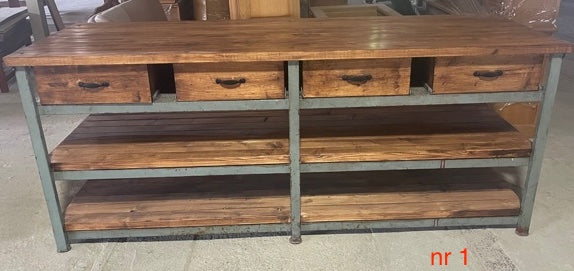Vintage European Workbench kitchen island table #3735 Nr1 coming SOLD Richard Wise