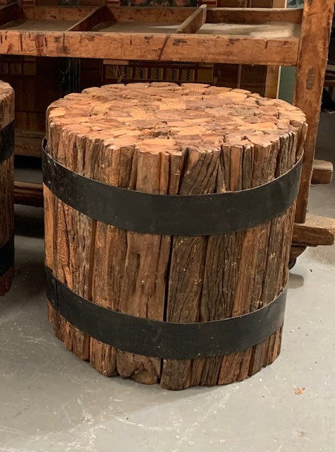 Vintage Wooden Side Table / Block Chair  #4407