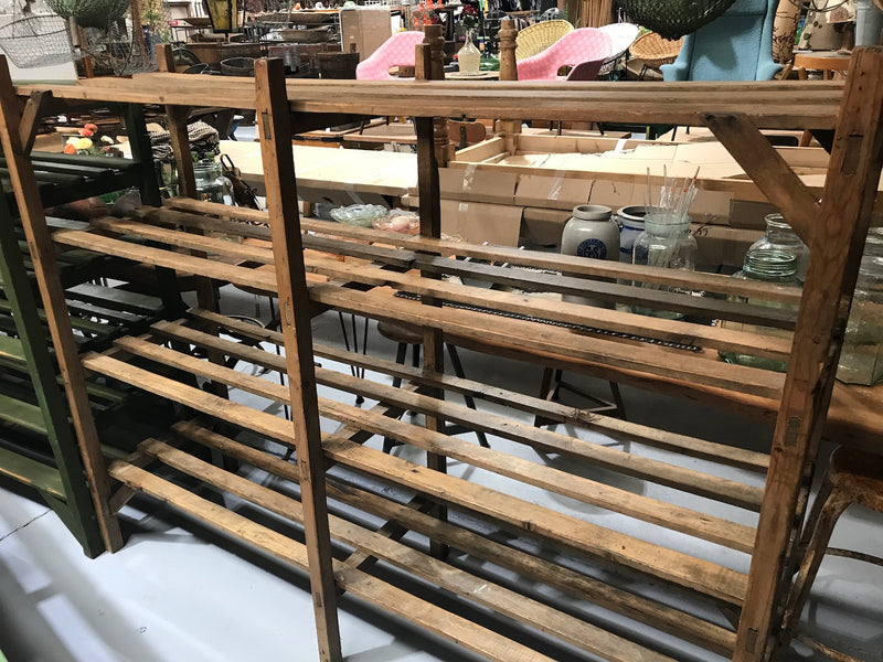 Vintage industrial Belgium bakers wooden rack  #1996