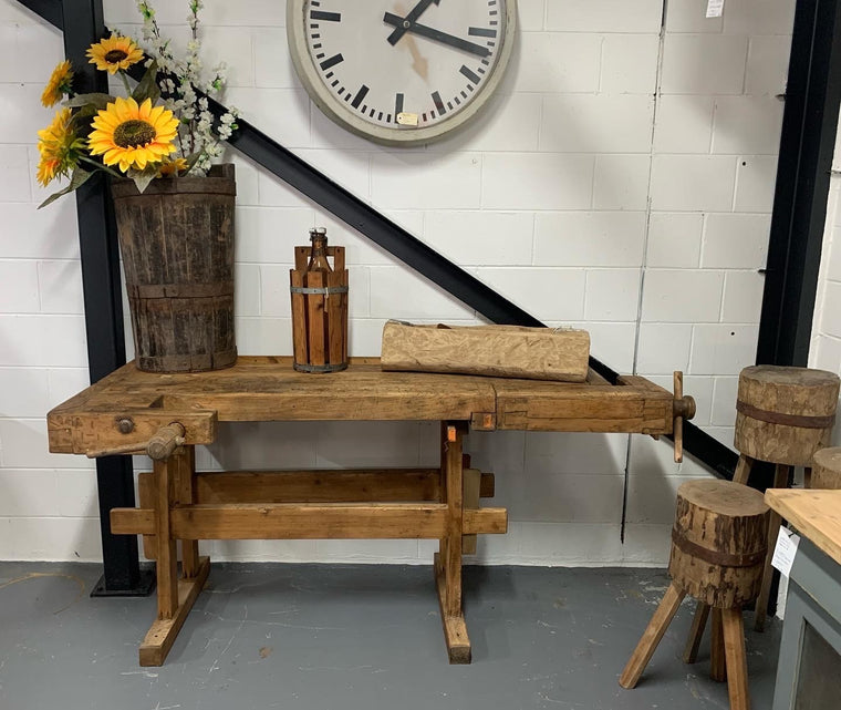 Vintage  European Carpenters Woodworking  Workbench 1920s #4404 Byron