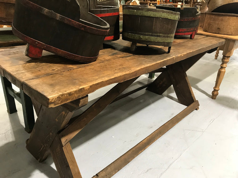 Vintage industrial European kitchen farmhouse dining table 2mt #1956