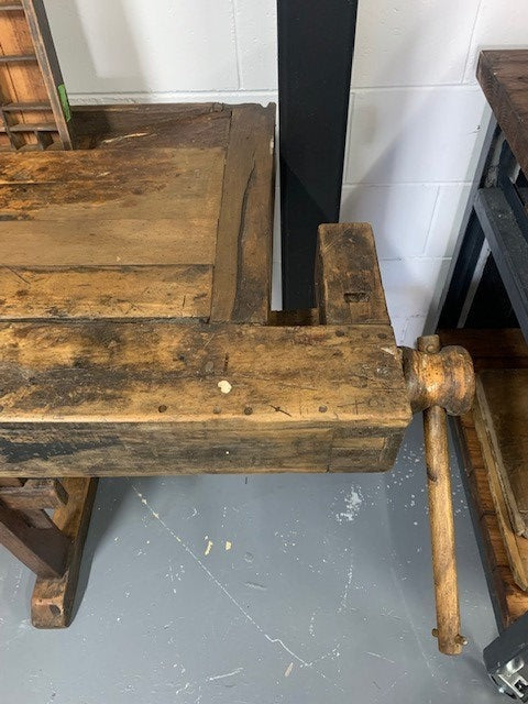 Vintage  European Carpenters Woodworking  Workbench 1920s #4405 Byron