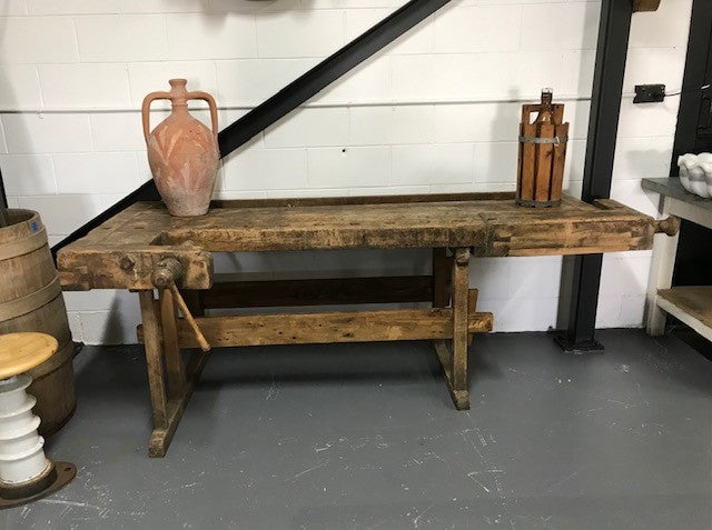 Vintage  European Carpenters Woodworking  Workbench 1920s #4084  Byron