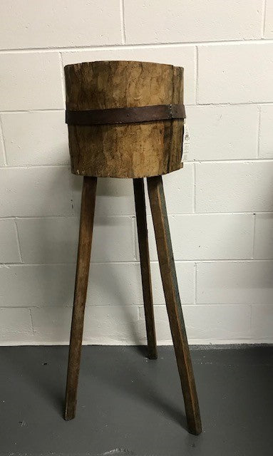 Vintage  European Wooden Block Stools / Side Table #3641A