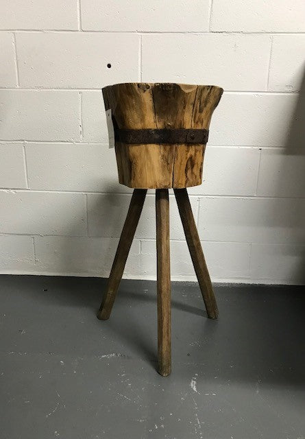 Vintage  European Wooden Block Stools / Side Table #3641C  Byron