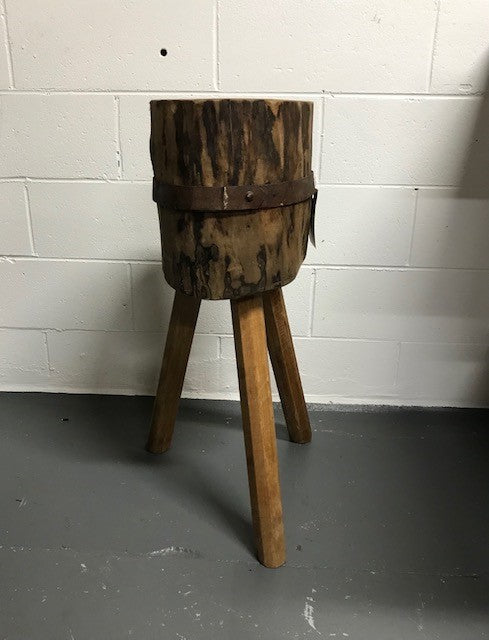 Vintage  European Wooden Block Stools / Side Table #3641E  Byron