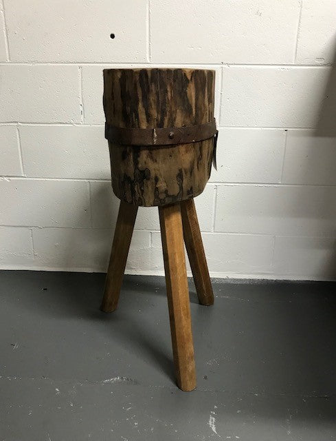 Vintage  European Wooden Block Stools / Side Table #3641E