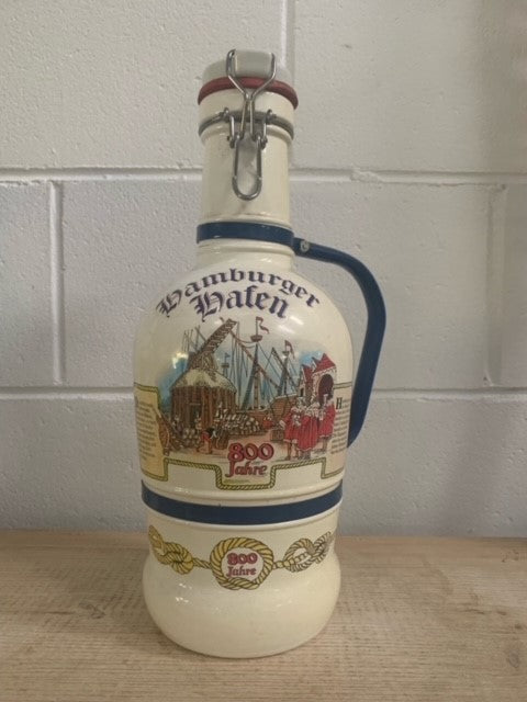 Vintage Painted German Beer Bottle  #4628 Byron