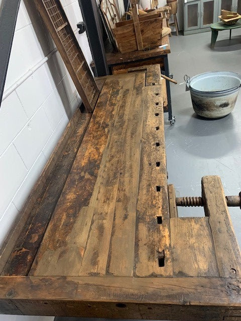 Vintage  European Carpenters Woodworking  Workbench 1920s #4405 Byron