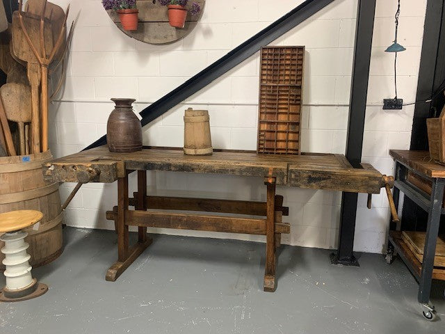 Vintage  European Carpenters Woodworking  Workbench 1920s #4405 Byron